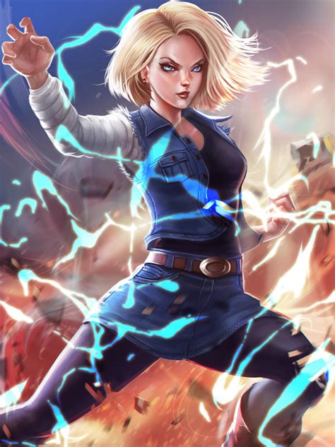 androide 18 fan art|android 18 full body.